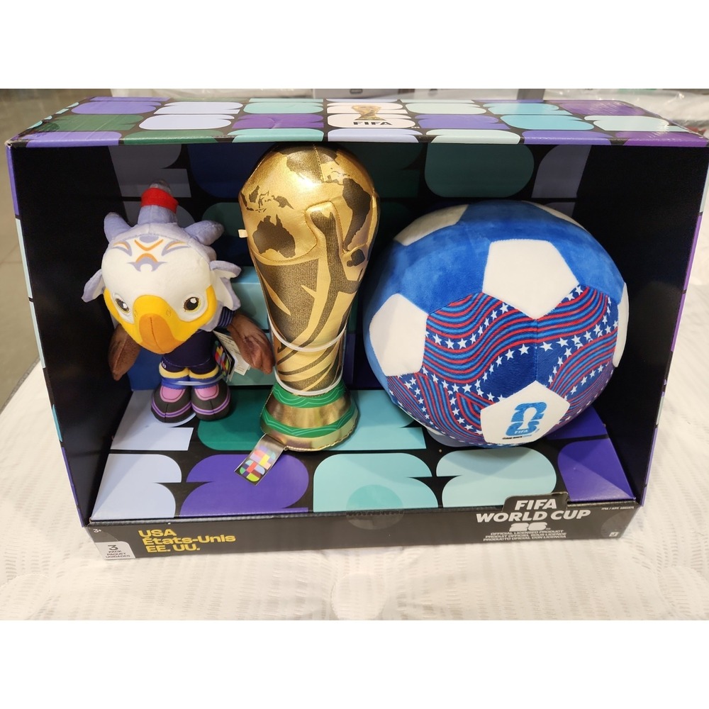FIFA World‎ Cup 2026 USA Plush 3-Pack Set Jazwares Exclusive NIB Limited Soccer